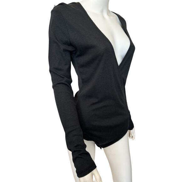 New ~ BA&SH ~ Celia Faux Wrap Bodysuit Size L - Picture 6 of 11